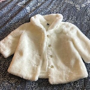 Janie and Jack Kids White Faux Fur Coat